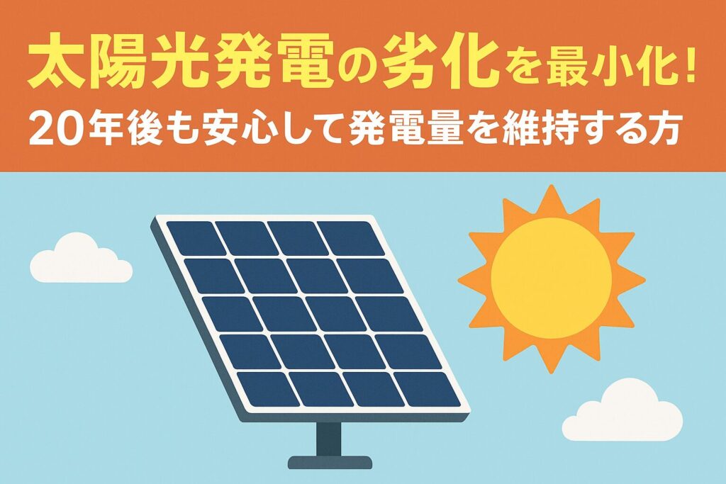 太陽光発電の劣化を最小化!20年後も安心して発電量を維持する方法のイメージ画像
